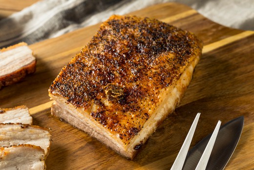 Crackling Pork Belly with Apple Mustard