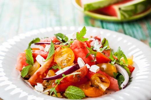 Watermelon and Heirloom Tomato Salad